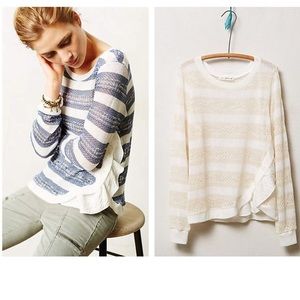Clu+Willoughby Layla M White Sand Ruffle Pullover